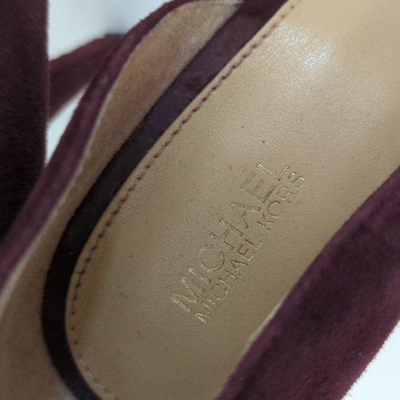 Michael Michael Kors Pointy Toe Suede Stiletto Pumps Maroon 8.5 evening cocktail - Picture 7 of 8